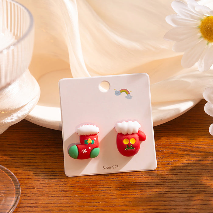 Wholesale Earrings Resin Christmas Cute Stud Earrings JDC-ES-MDD093