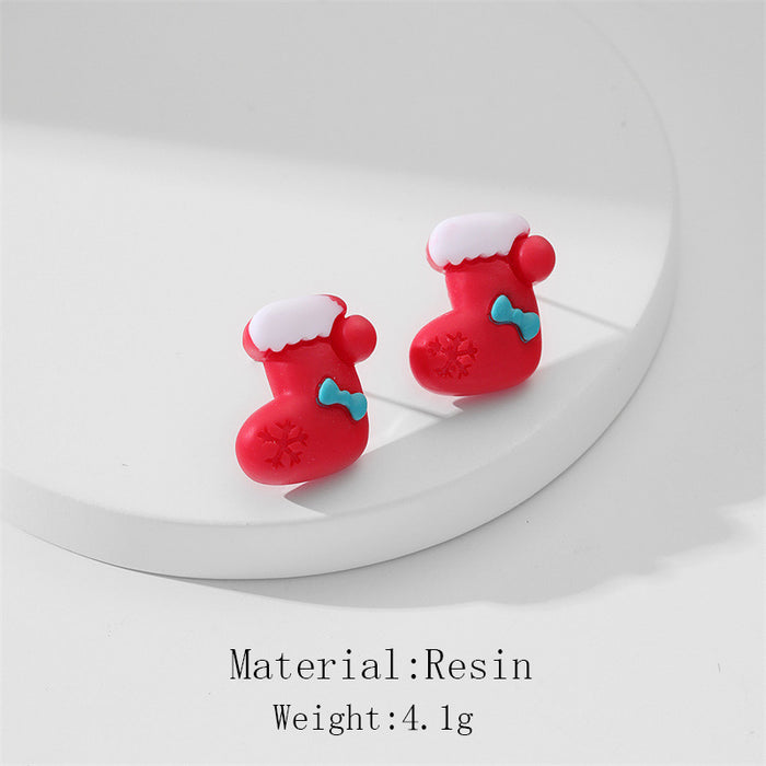 Wholesale Earrings Resin Christmas Cute Cartoon JDC-ES-GuTe002