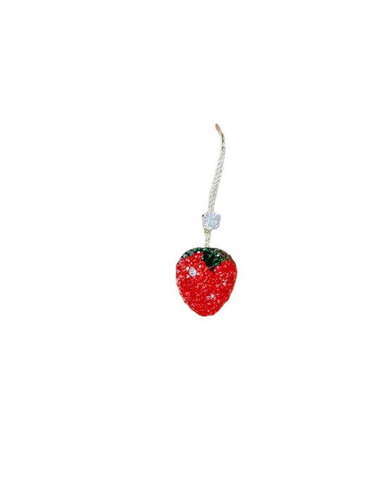 Wholesale cute strawberry earrings with diamonds small fresh JDC-ES-kait009