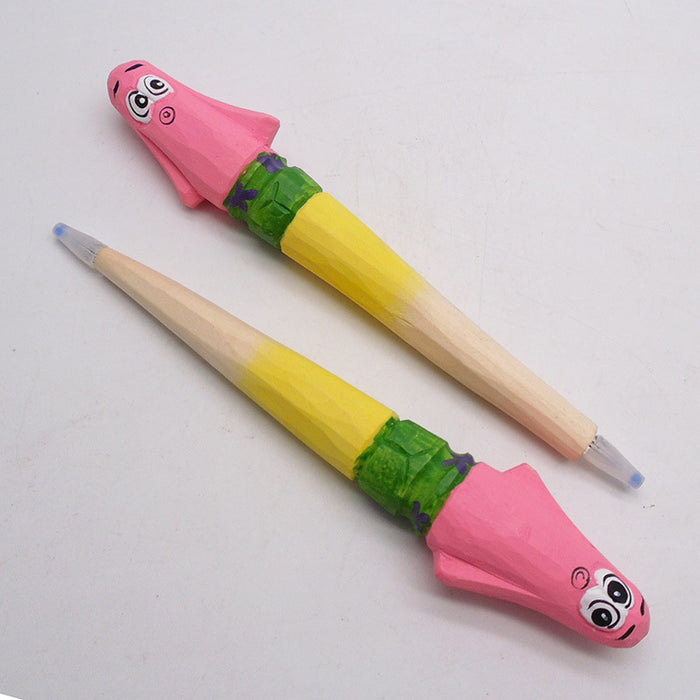 Wholesale Ballpoint Pen Bamboo Wood Carving Animal Pen Panda Wood Pen JDC-BP-ShiD003