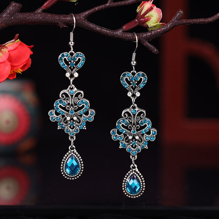 Wholesale Earrings Alloy Vintage Multilayer Diamond Long Section MOQ≥2 JDC-ES-Daiq051