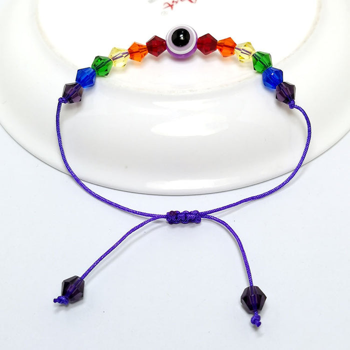 Wholesale Simia Stained Glass Crystal Same Sex Rainbow Eye Bracelet MOQ≥2 JDC-BT-HaoL007