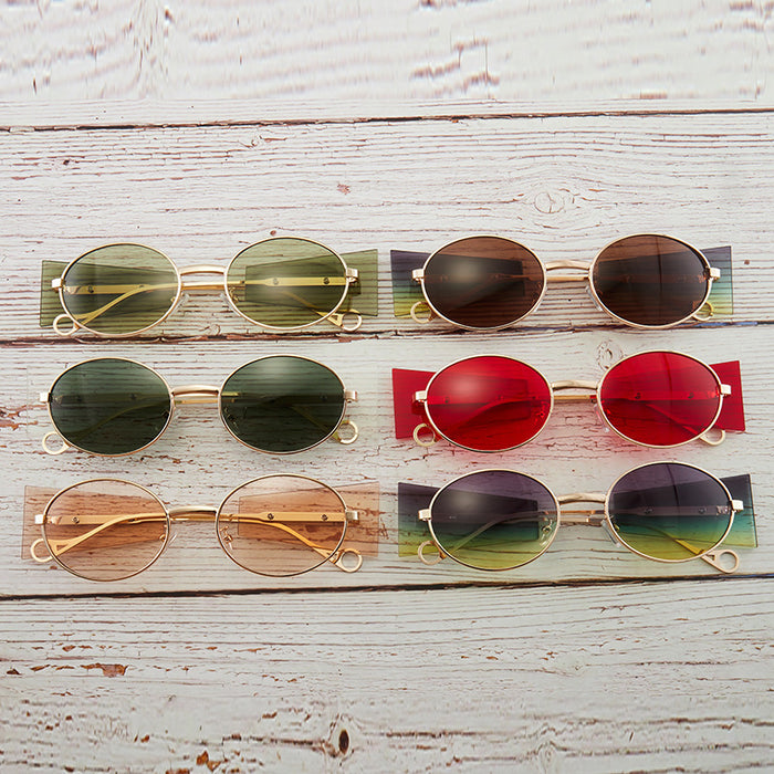 Wholesale green metal punk Sunglasses JDC-SG-BaoXing005