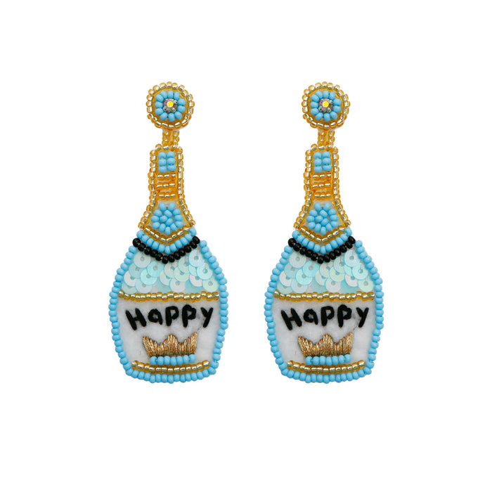 Wholesale Earrings Rice Beads Champagne Bottles MOQ≥2 JDC-ES-PREMJM009