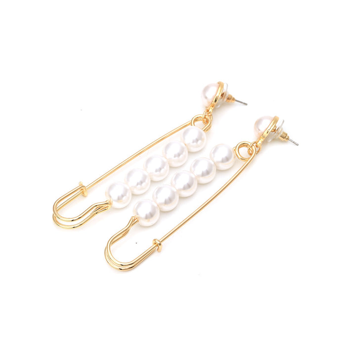 Jewelry WholesaleWholesale long style paper clip pearl earrings JDC-ES-MY260 Earrings 曼茵 %variant_option1% %variant_option2% %variant_option3%  Factory Price JoyasDeChina Joyas De China