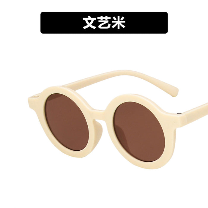 Jewelry WholesaleWholesale children's round frame cream color sunglasses JDC-SG-KD139 Sun Glasses 珂盾 %variant_option1% %variant_option2% %variant_option3%  Factory Price JoyasDeChina Joyas De China