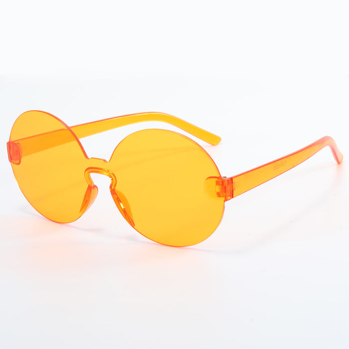 Wholesale Rimless Round PC Lens Candy Color Sunglasses JDC-SG-YuH007