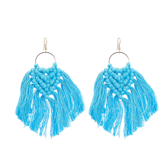 Jewelry WholesaleWholesale Bohemian national style cotton braided Tassel Earrings JDC-ES-JL964 Earrings 氿乐 %variant_option1% %variant_option2% %variant_option3%  Factory Price JoyasDeChina Joyas De China