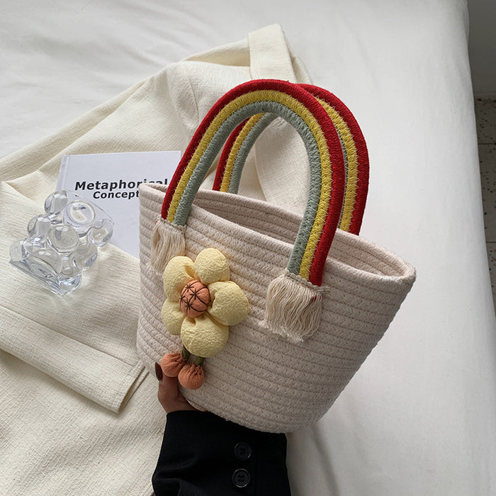 Jewelry WholesaleWholesale lovely Rainbow Flower Beach handbag JDC-HB-DLFE001 Handbags 迪弗洛恩 %variant_option1% %variant_option2% %variant_option3%  Factory Price JoyasDeChina Joyas De China