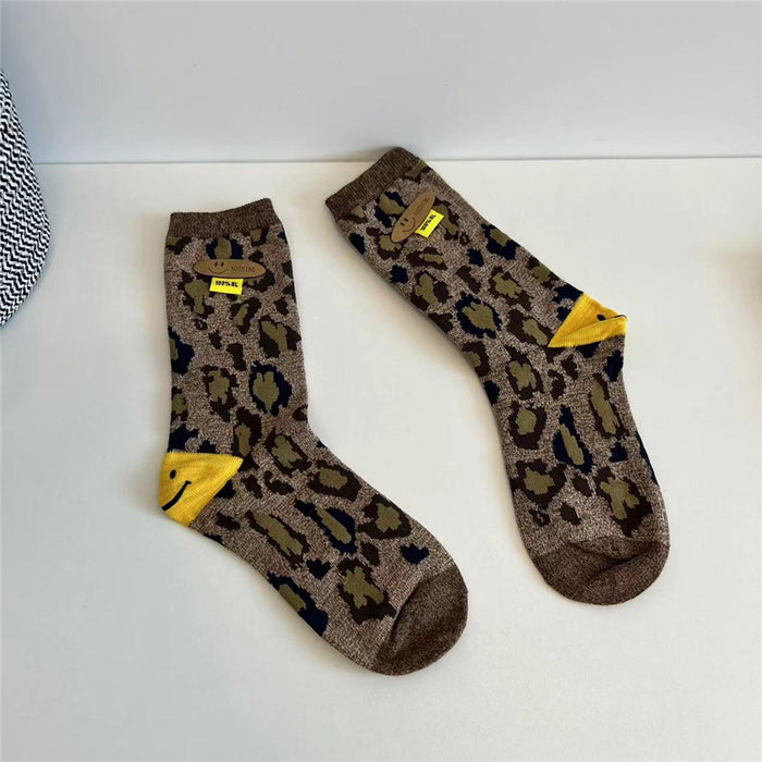 Wholesale Socks Cotton Autumn Winter Leopard Print JDC-SK-XuXu003