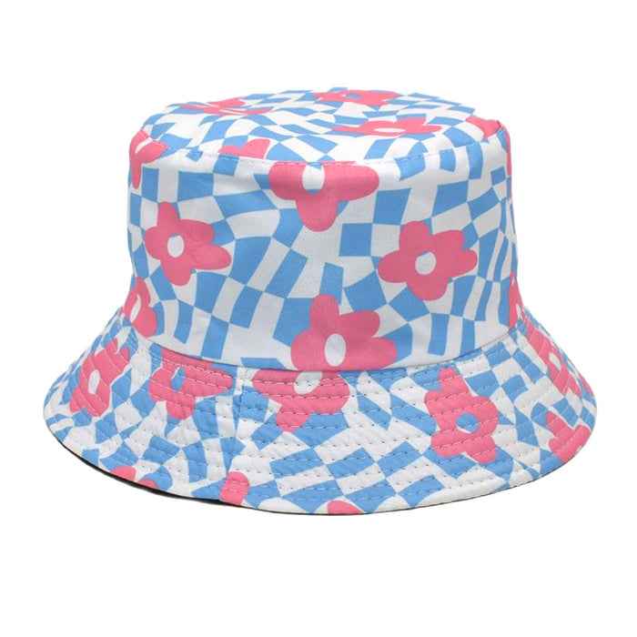 Wholesale hat fabric bucket hat cute colorful chrysanthemum print pot hat MOQ≥2 JDC-FH-ShunMa008