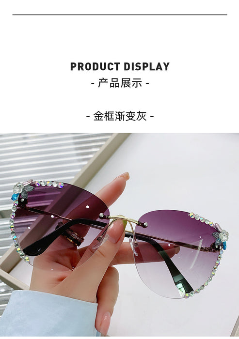 Wholesale rimless UV protection diamond rimless sunglasses JDC-SG-ZhanH004