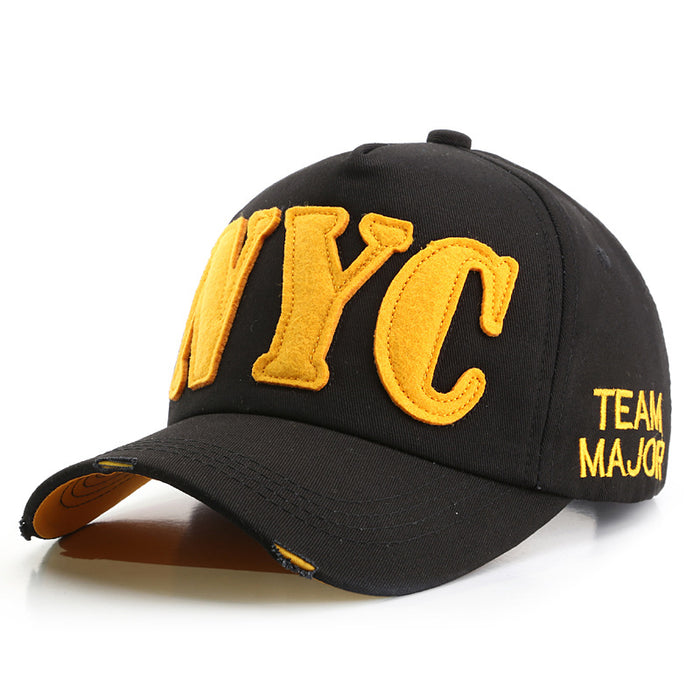 Wholesale hat letter embroidery washed distressed frayed baseball cap JDC-FH-TLa006