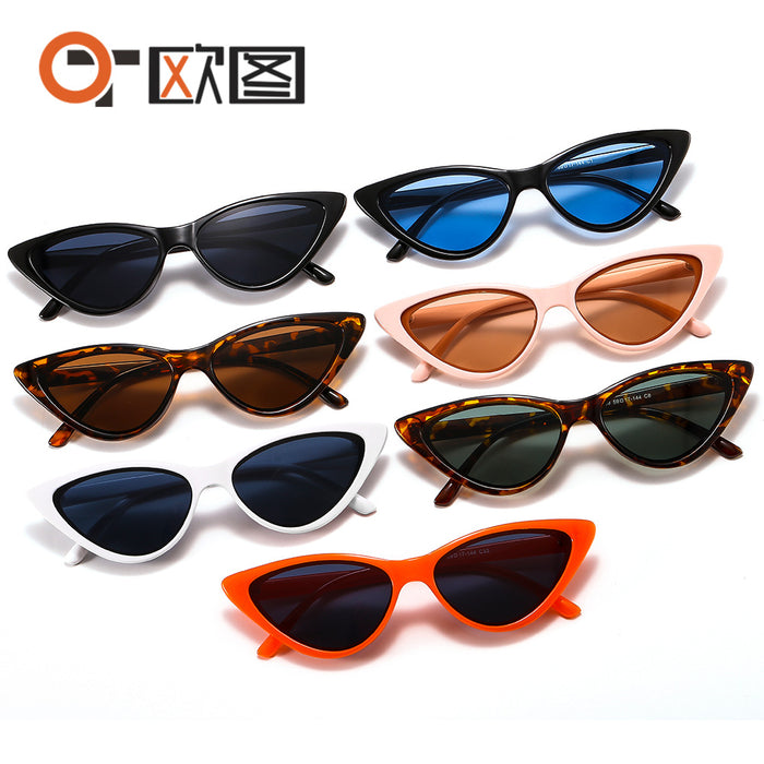 Wholesale Sunglasses PC Retro Small Frame Triangle Cat Eye JDC-SG-OuT032