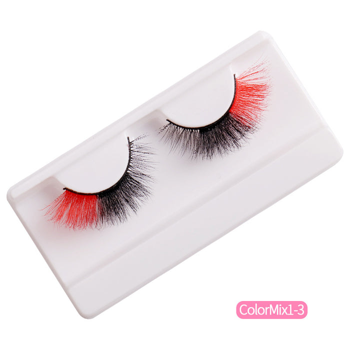 Wholesale High Imitation Color Fried Thick Curly Mink Hair False Eyelashes JDC-EY-JST006