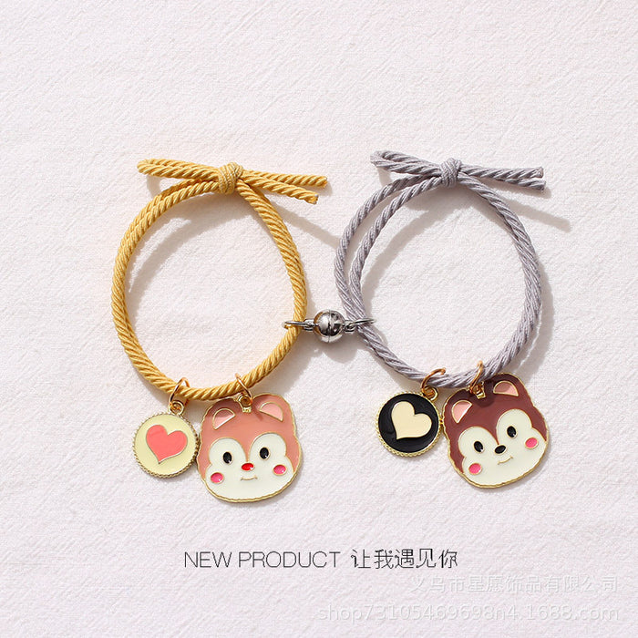 Wholesale Cartoon Couple Alloy Magnetic Bracelet (F) JDC-BT-XYuan001