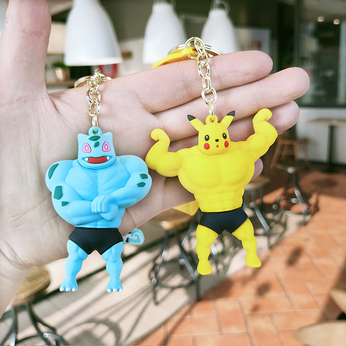 Wholesale cartoon creative personality ins muscle keychain pendant MOQ≥2 JDC-KC-JianH004