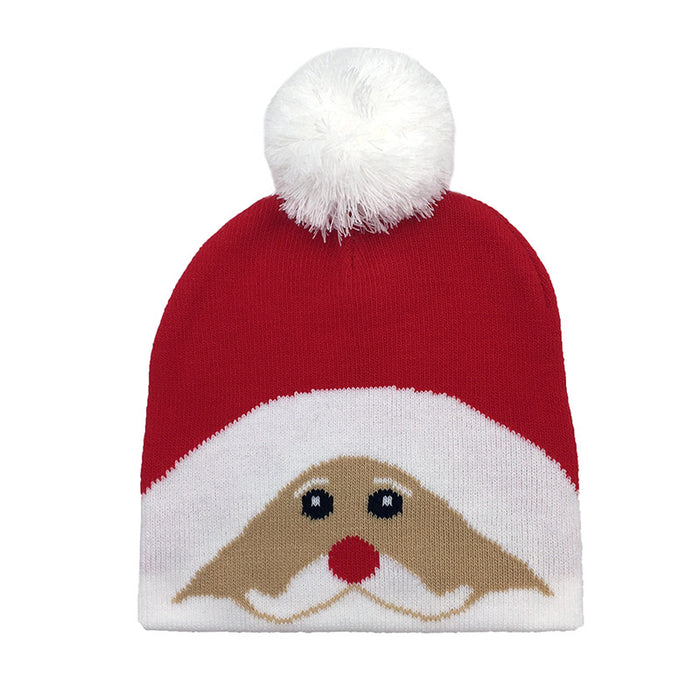 Wholesale Hat Woolen Christmas Cartoon Fur Ball Knitted Hat JDC-FH-AXing012