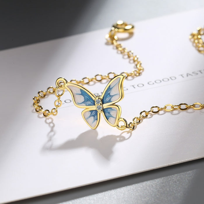 Wholesale Bracelet Copper Blue Butterfly JDC-BT-XZS001