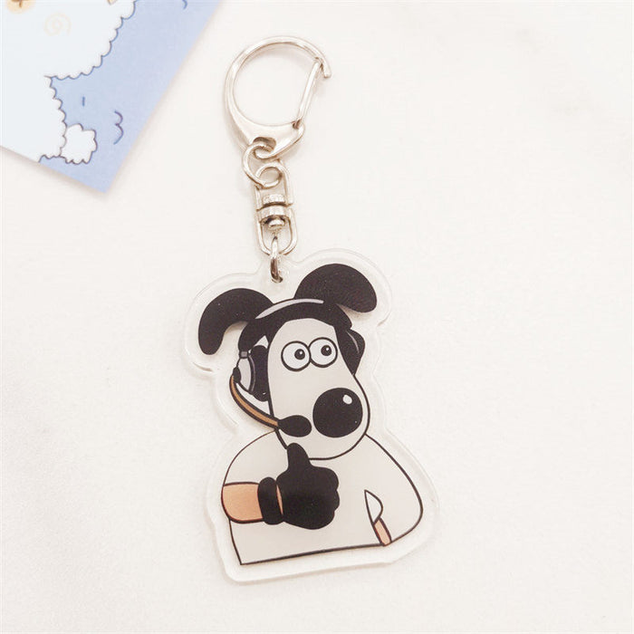 Wholesale niche retro master dog keychain cute acrylic MOQ≥2 JDC-KC-GLun006