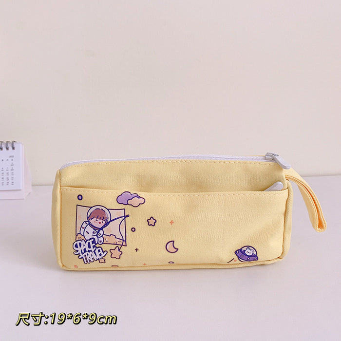 Wholesale Canvas School Bag Shape Pencil Bags MOQ≥2 JDC-PB-Yilan001