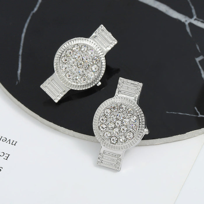 Wholesale Earrings Rhinestones Personality Exaggerated Watches JDC-ES-V074