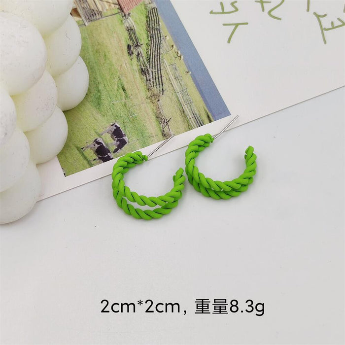 Jewelry WholesaleWholesale green S925 silver needle spray paint butterfly C circle square round earrings JDC-ES-FX007 Earrings 繁瑆 %variant_option1% %variant_option2% %variant_option3%  Factory Price JoyasDeChina Joyas De China