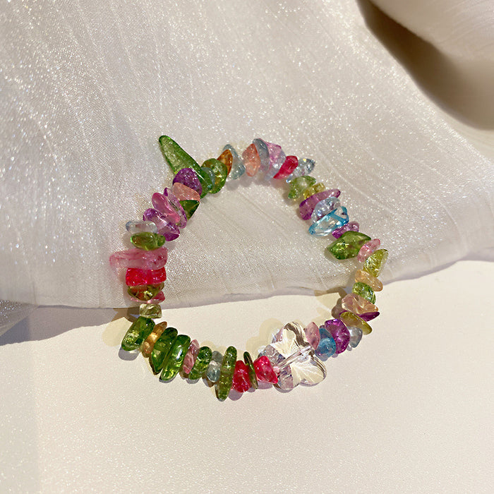 Wholesale Personality Irregular Color Stone Butterfly Bracelet JDC-BT-BY036