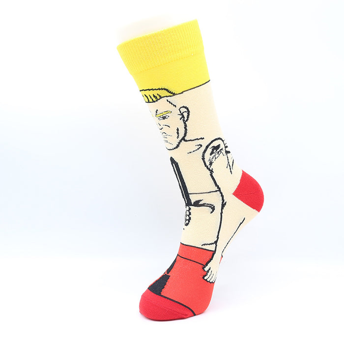 Wholesale Sock Cotton Mid-Cylinder Breathable Sweat-absorbent Cartoon Printing Color MOQ≥3 JDC-SK-ShuiH006