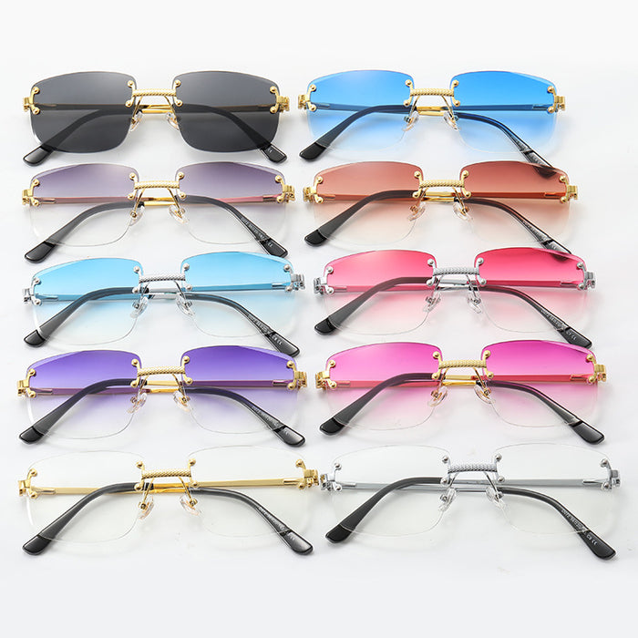 Wholesale Sunglasses AC Rimless Cut Edge Spring Foot Sunglasses MOQ≥2 JDC-SG-KaN009