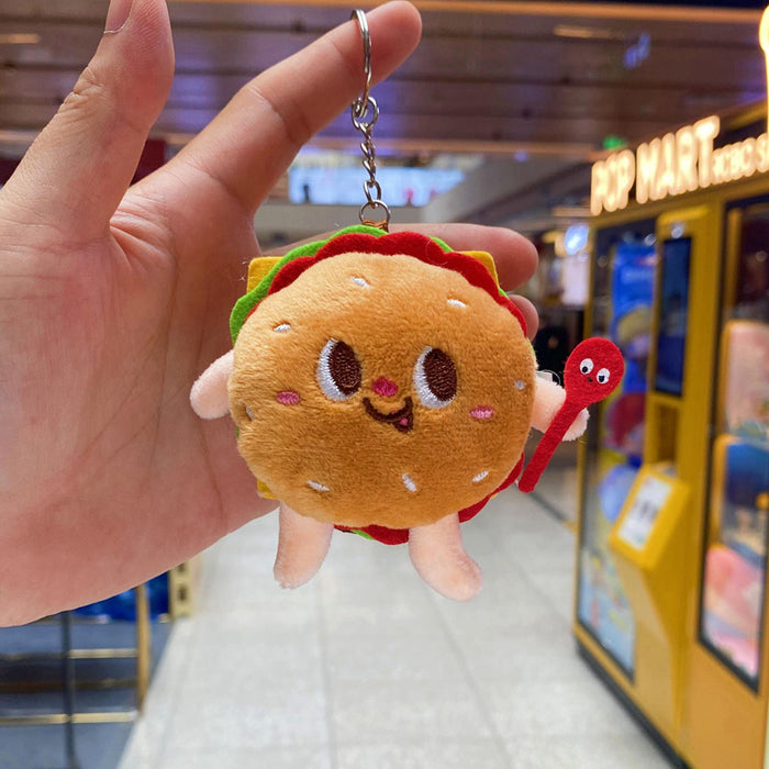 Wholesale Keychain PP Cotton Cute Burger Hot Dog Drumstick Plush Pendant JDC-KC-XiongY001