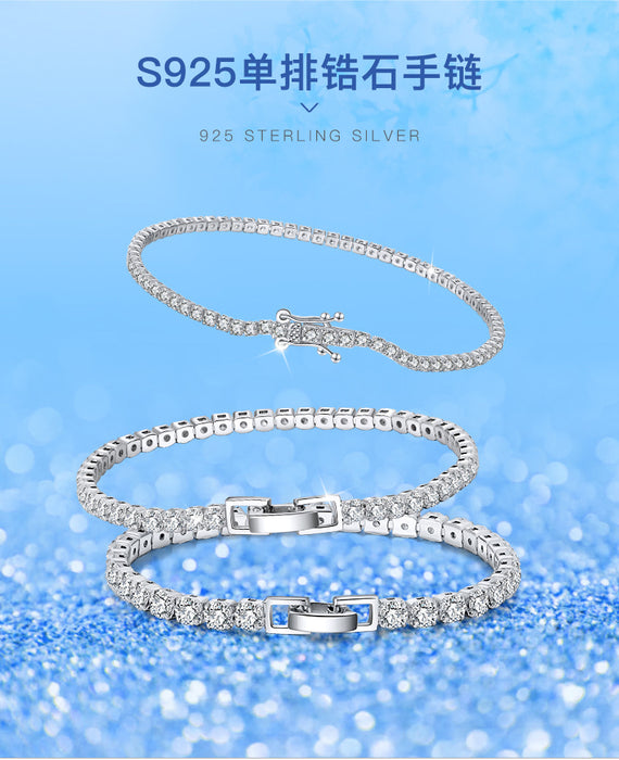 Jewelry WholesaleWholesale S925 Sterling Silver couple Bracelet tennis JDC-BT-ShangD003 Bracelet 尚达 %variant_option1% %variant_option2% %variant_option3%  Factory Price JoyasDeChina Joyas De China