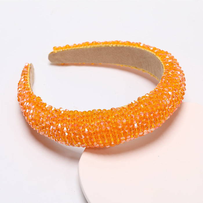 Wholesale pure hand string crystal wide-brimmed headband sponge JDC-HD-AIH002