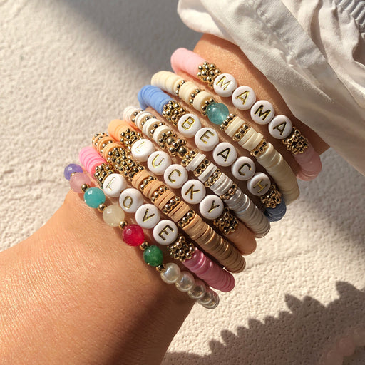 Jewelry WholesaleWholesale Bohemian wind beach letter soft pottery Bracelet JDC-BT-YF001 Bracelet 友菲 %variant_option1% %variant_option2% %variant_option3%  Factory Price JoyasDeChina Joyas De China