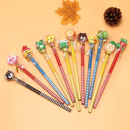 Jewelry WholesaleWholesale Cartoon Wood Pencil With Eraser JDC-BP-XHZ001 Ballpoint Pen 小猴子 %variant_option1% %variant_option2% %variant_option3%  Factory Price JoyasDeChina Joyas De China