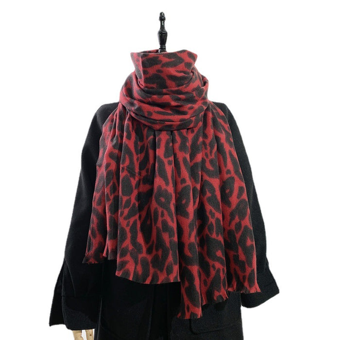 Wholesale Scarf Imitation Cashmere Winter Warm Leopard Thick Shawl JDC-SF-GSCM019