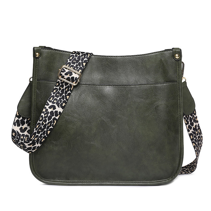 Wholesale Shoulder Bag PU Solid Color Leopard Print Shoulder Strap JDC-SD-ZLD002