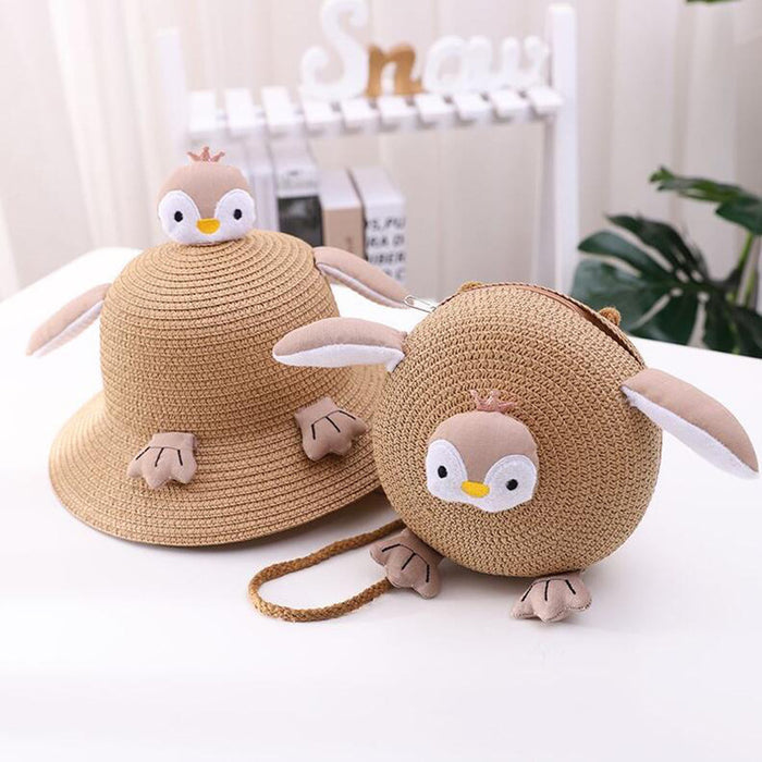 Jewelry WholesaleWholesale cute children Penguin beach sun shading straw hat JDC-FH-Andie001 Fashionhat 暗蝶 %variant_option1% %variant_option2% %variant_option3%  Factory Price JoyasDeChina Joyas De China