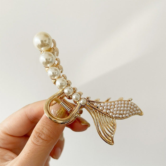 Wholesale Metal Pearl Hair Clip Stereo Tassel Butterfly Grab Clip JDC-HC-Hengx003