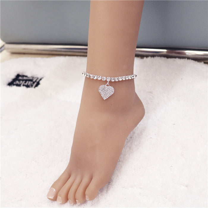 Wholesale Crystal Heart Rhinestone Anklet JDC-AS-JiaZ005