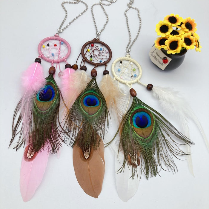 Jewelry WholesaleWholesale Peacock Feather Dreamcatcher MOQ≥2 JDC-DC-ChenP001 Dreamcatcher 宸聘 %variant_option1% %variant_option2% %variant_option3%  Factory Price JoyasDeChina Joyas De China