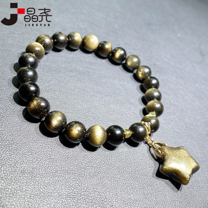 Jewelry WholesaleWholesale Obsidian Star Bare Stone Pentagram Hanging Bracelet JDC-BT-BaiM001 Bracelet 百慕 %variant_option1% %variant_option2% %variant_option3%  Factory Price JoyasDeChina Joyas De China