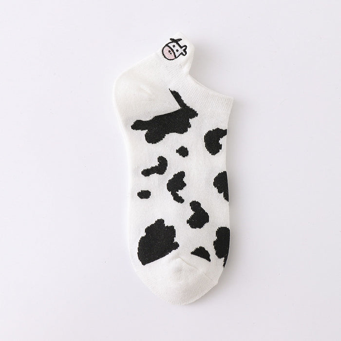 Wholesale Socks Cotton Cow Striped Short Socks MOQ≥5 JDC-SK-XiaoYi007