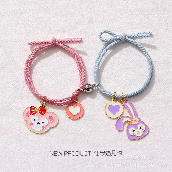 Wholesale Cartoon Couple Alloy Magnetic Bracelet (F) JDC-BT-XYuan001