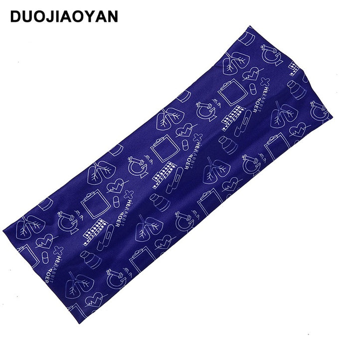 Wholesale Medical Stretch Printed Polyester Anti-Stretch Sweat Absorbent Headband MOQ≥3 JDC-HD-Jiaoy013