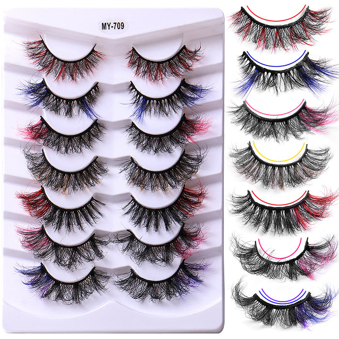 Wholesale Color Stereo Multilayer Thick Mink Hair False Eyelashes JDC-EY-JST009