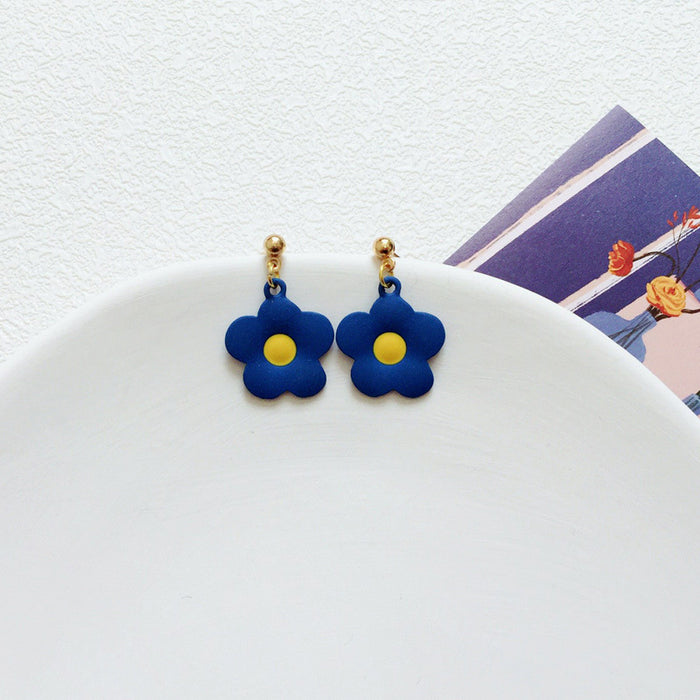 Wholesale Earrings Alloy Ceramic Color Flower Earrings MOQ≥10 JDC-ES-Lxx003