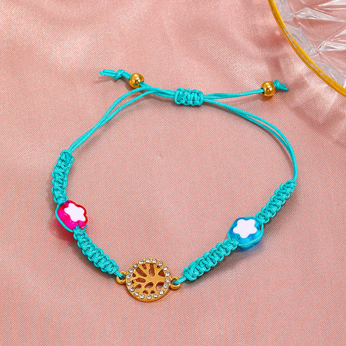 Wholesale Color Adjustable Bracelet Insect Flower Hand Woven JDC-BT-D115