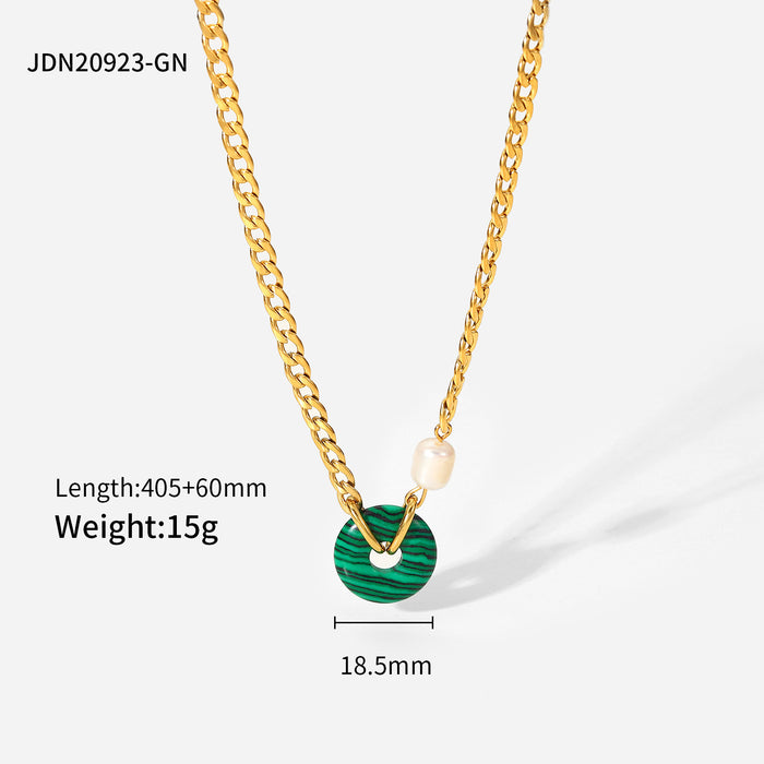 Jewelry WholesaleWholesale Personality Wind Natural Stone Ring Stainless Steel Pendant Necklace JDC-NE-JD389 necklaces 杰鼎 %variant_option1% %variant_option2% %variant_option3%  Factory Price JoyasDeChina Joyas De China