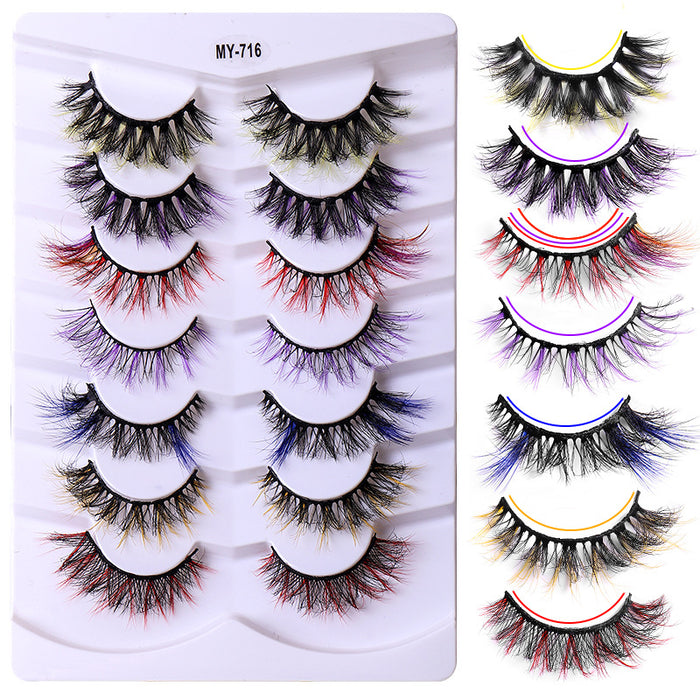 Wholesale Color Stereo Multilayer Thick Mink Hair False Eyelashes JDC-EY-JST009